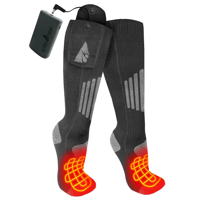 Cotton 3.7V Rechargeable Heated Socks 2.0 with Remote