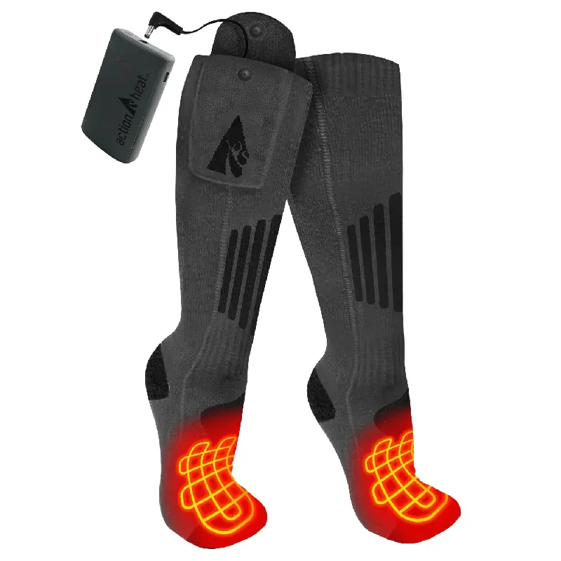 Wool 3.7V Rechargeable Heated Socks 2.0 with Remote - Women‘s
