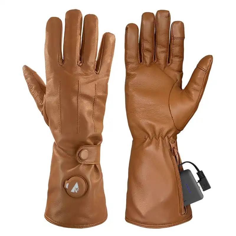 5V Battery Heated Leather Dress Glove - Men‘s