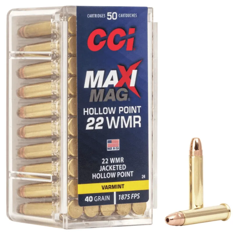 Maxi-Mag 22 WMR 40 Grain JHP Ammunition 50 Rounds