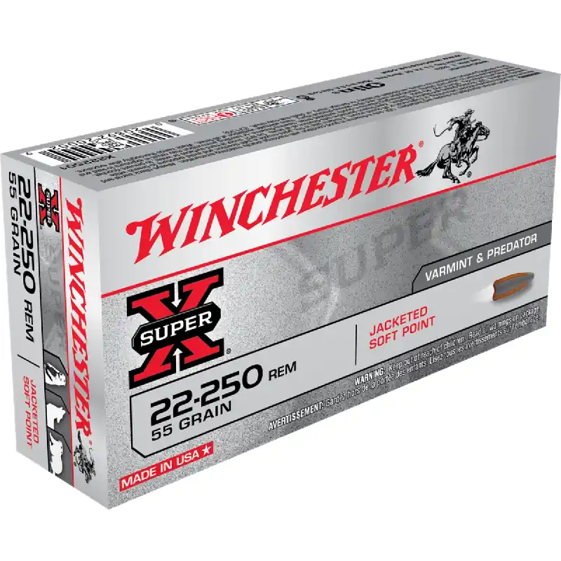 Super-X 22-250 Remington 55 Grain PSP Ammunition 20 Rounds