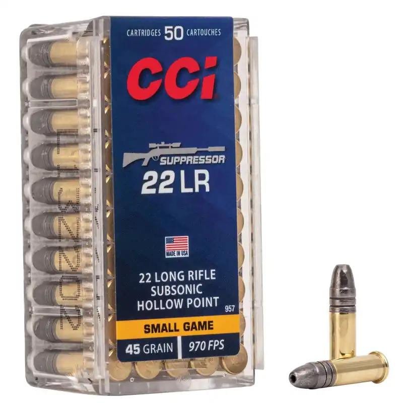 Suppressor 22 Long Rifle 45 Grain Solid Ammunition 50 Rounds