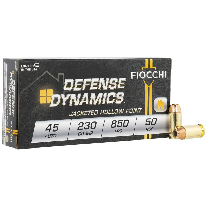 Defense Dynamics 45 ACP 230 Grain JHP Ammunition 50 Rounds
