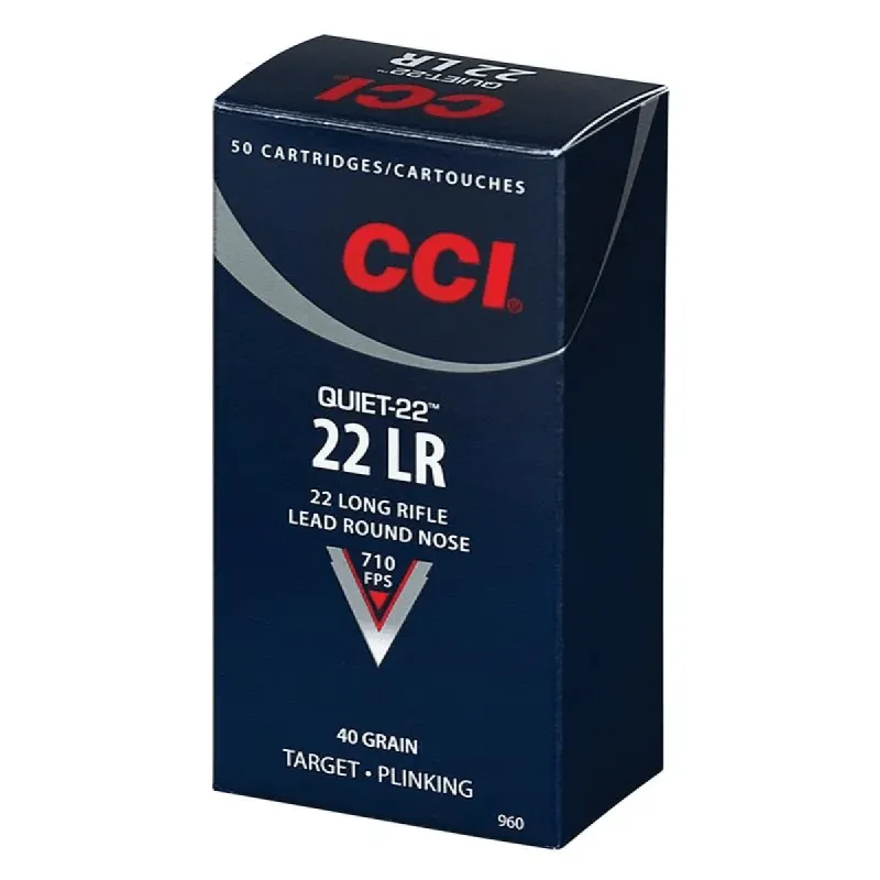 Quiet-22 22 Long Rifle 40 Grain LRN Ammunition 50 Rounds