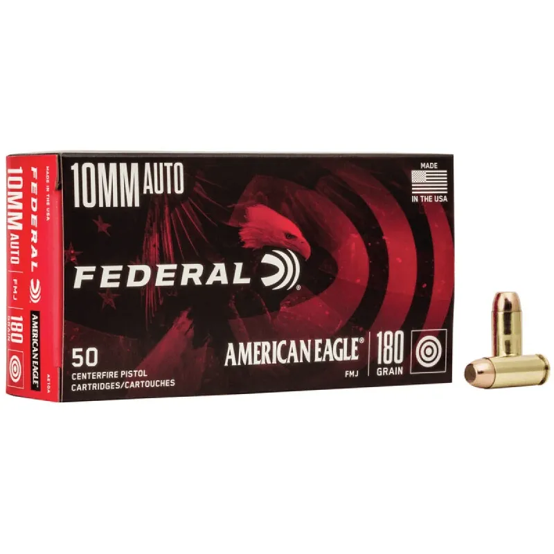 American Eagle 10mm 180 Grain FMJ Ammunition 50 Rounds