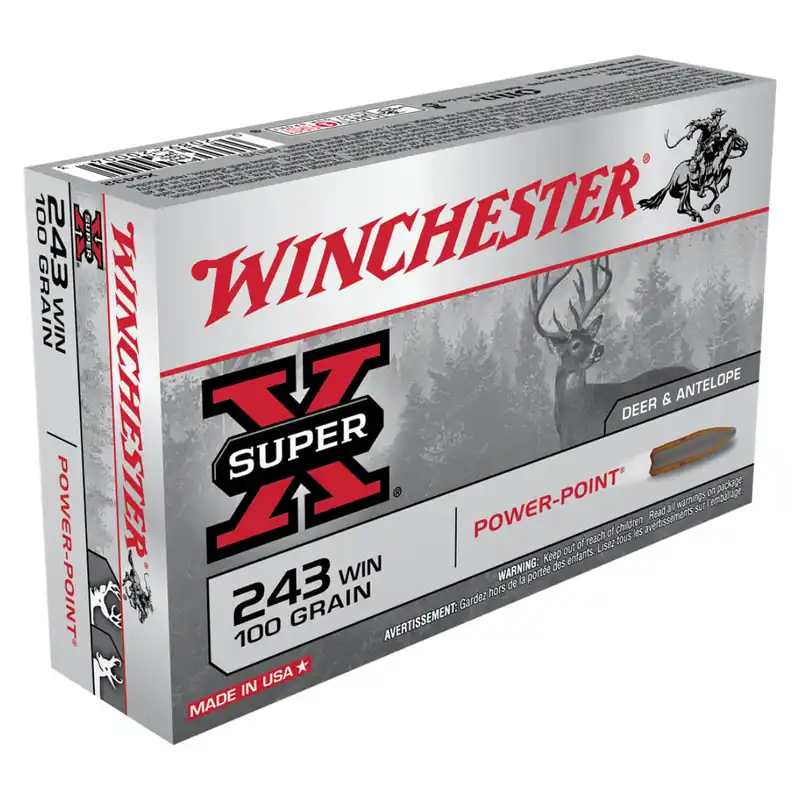 Super-X 243 100 Grain Power-Point Ammunition 20 Rounds