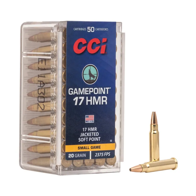 Game Point 17 HMR 20 Grain JSP Ammunition 50 Rounds