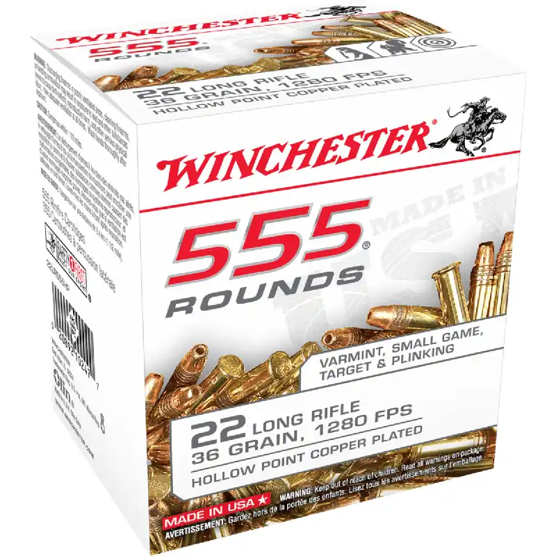 555 Copper Plated HP 22 Long Rifle Ammunition 555 Rounds