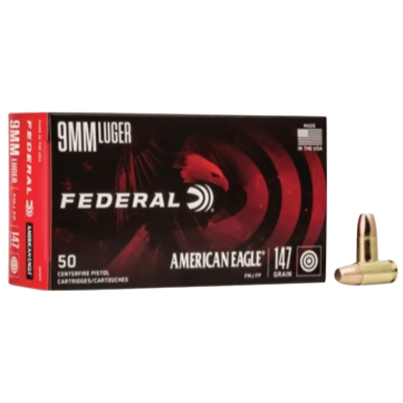 Blazer Brass Handgun 9 mm 147 Grain FMJ Ammo 50 Rounds