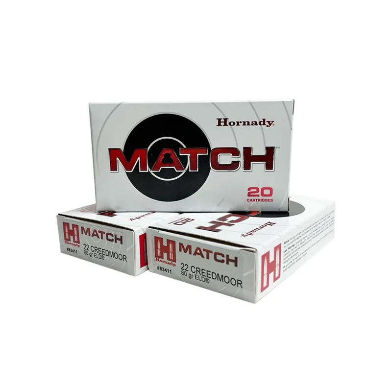 Match 22 Creedmoor 80 Grain ELD-M Ammunition 20 Rounds