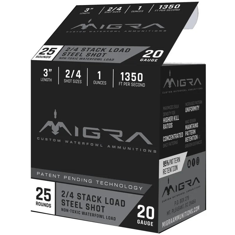 Stack Load 20 Gauge Steel Shot Ammunition 25 Rounds