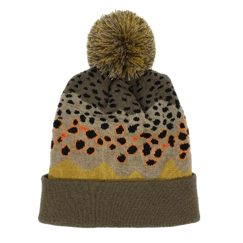 Brown Trout Skin Knit Beanie