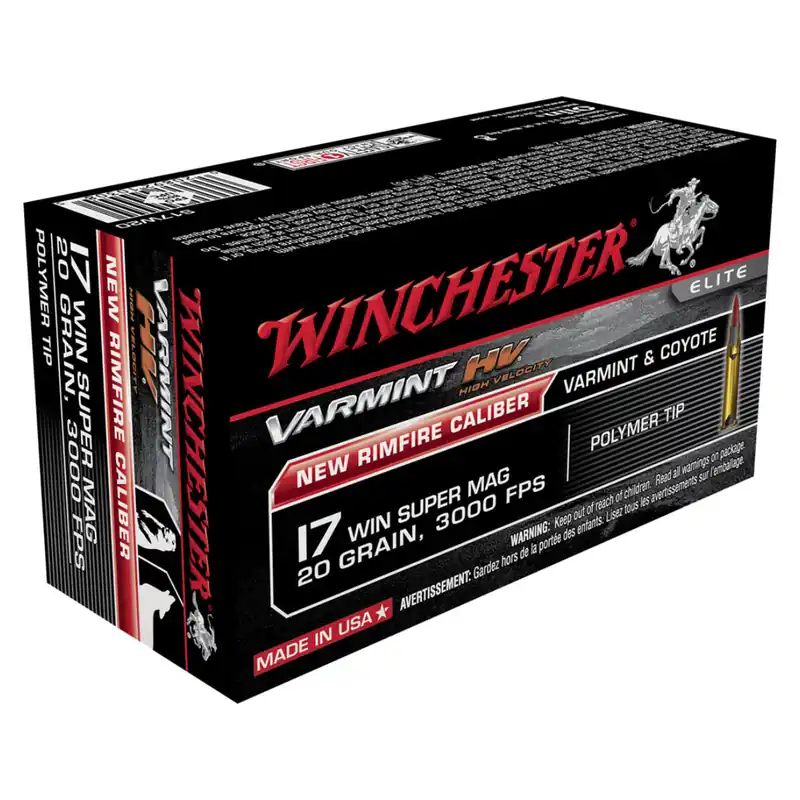 Varmint HV V-Max 50/Box 17 Winchster Short Magnum 20 Grain V-Max Ammunition 50 Rounds