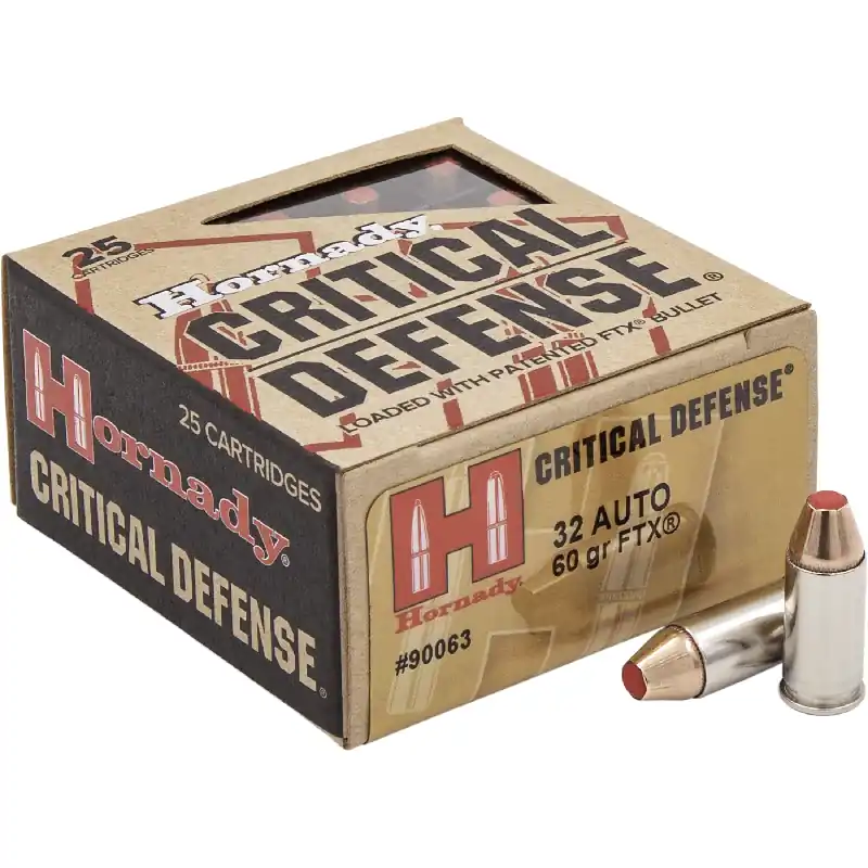 Critical Defense 32 ACP 60 Grain FTX Ammunition 25 Rounds
