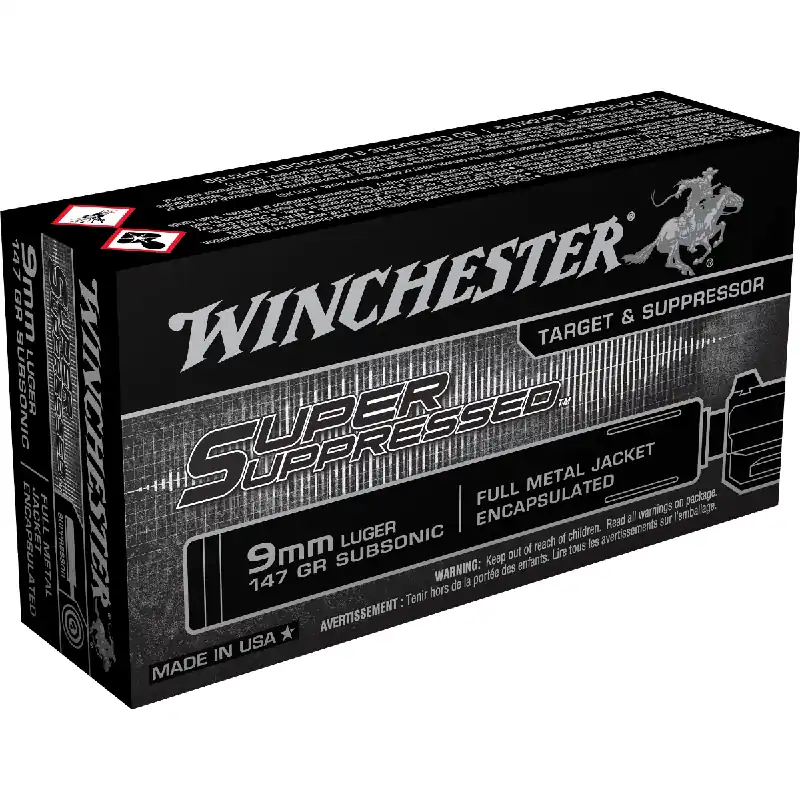 Super Suppressed 9mmLuger 147 Grain Encapsulated Fmj Ammo 50 Rounds
