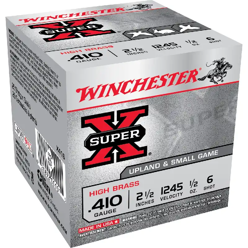 Super X 410 Gauge 6 Shot 2.5" Ammunition 25 Rounds