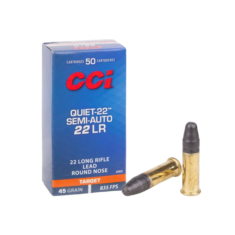Quiet-22 22 Long Rifle 45 Grain LRN Ammunition 50 Rounds