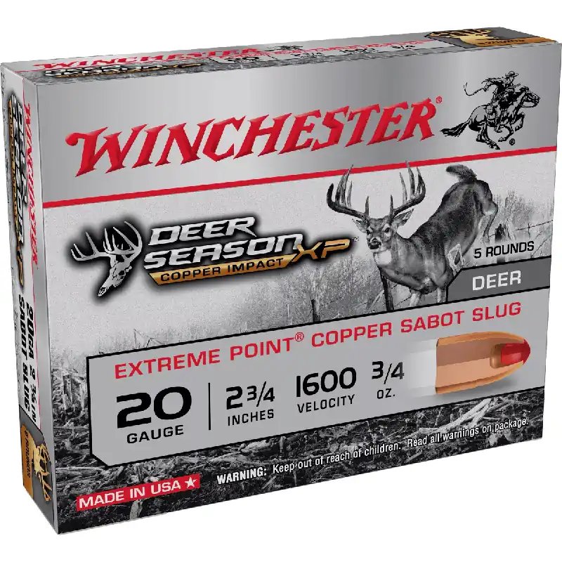 Deer Season Copper Impact 20 Gauge Slug 2.75" Ammunition 5 Rounds