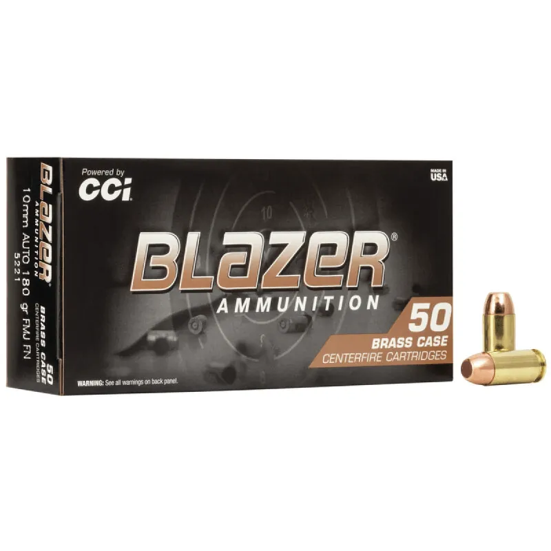 Blazer Alluminum 10mm 180 Grain FMJ Ammunition 50 Rounds
