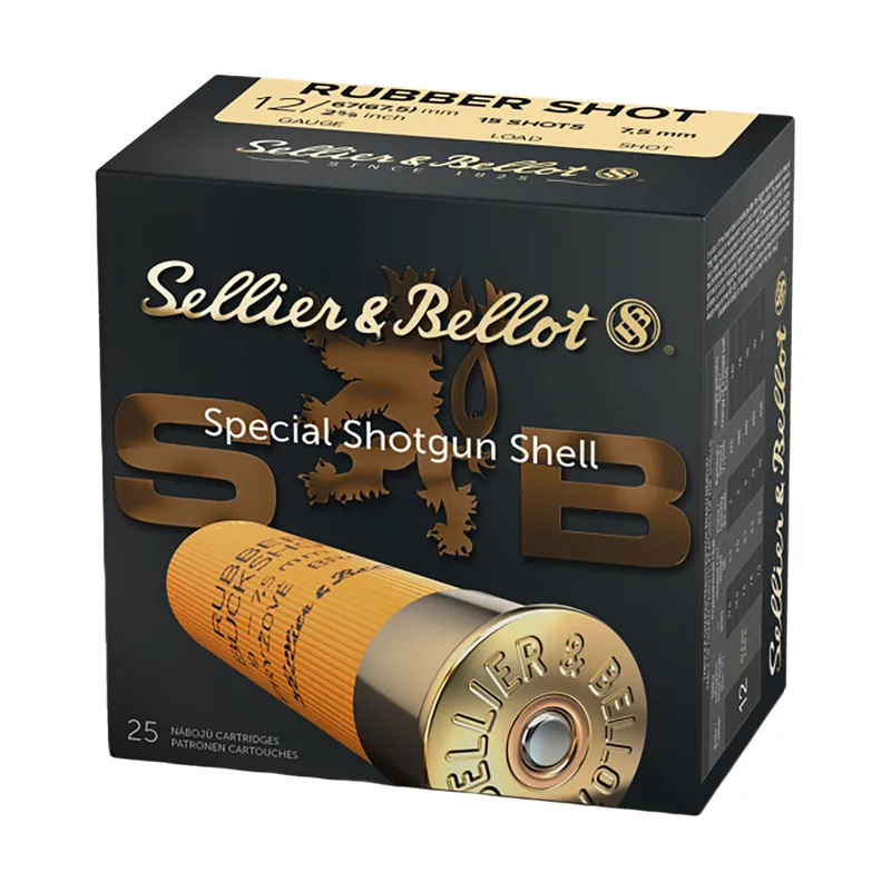 12 Gauge Rubber Buckshot 2.75 Inch Ammunition 25 Rounds