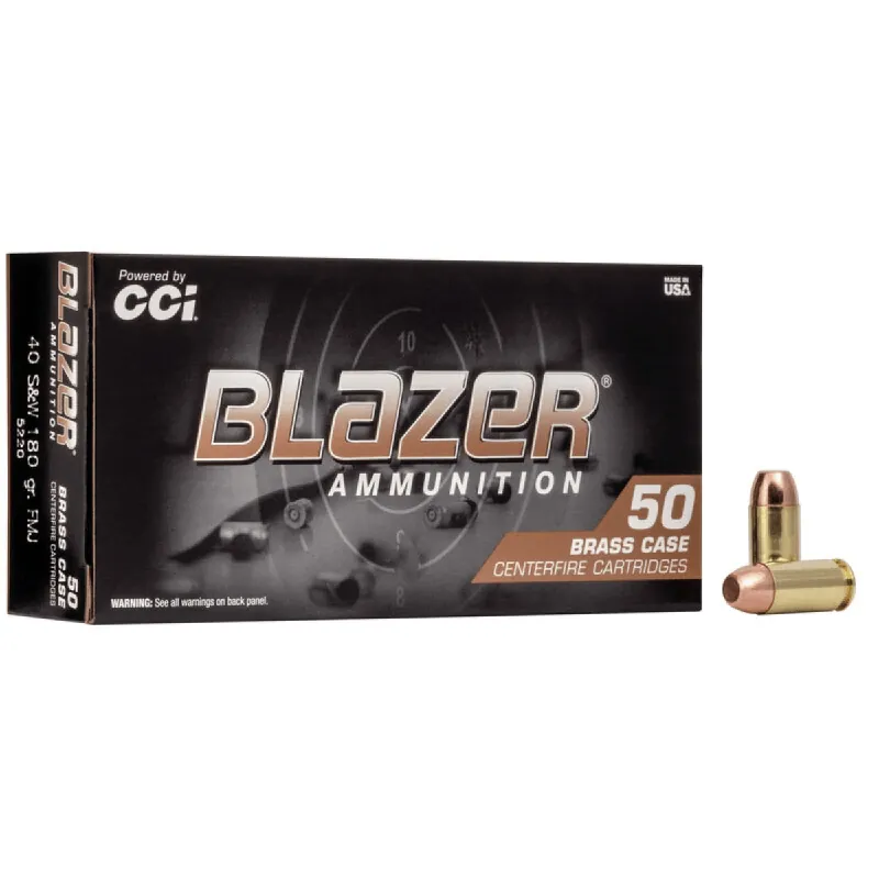 Blazer Brass 40 S&W 180 Grain FMJ Ammunition 50 Rounds