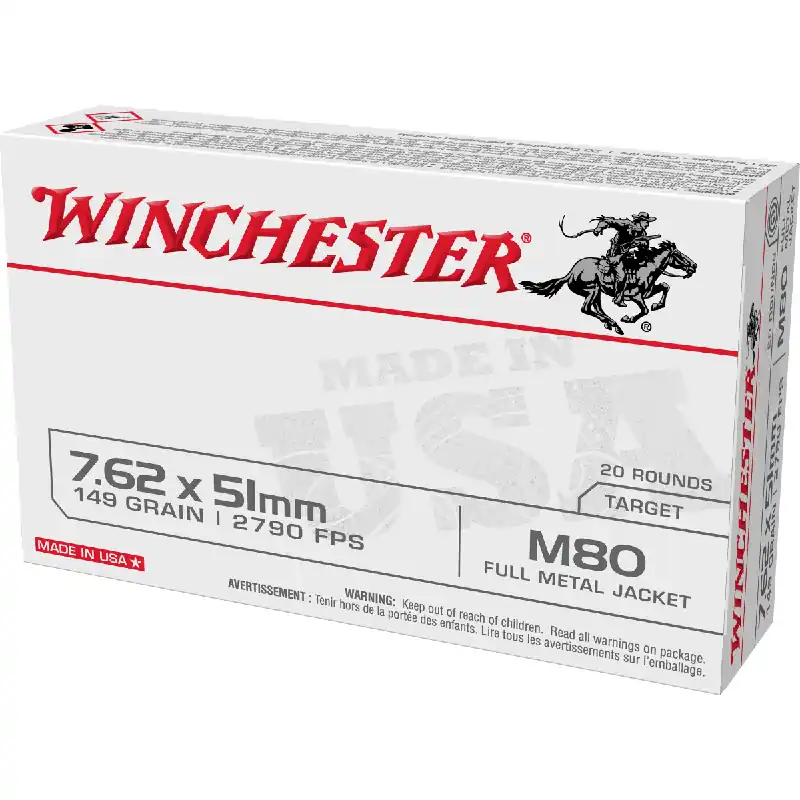M80 FS 7.62x51 149 Grain FMJ Ammunition 20 Rounds