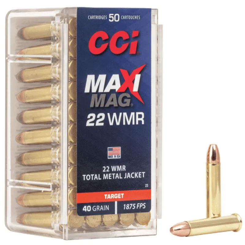 Maxi-Mag 22 WMR 40 Grain TMJ Ammunition 50 Rounds