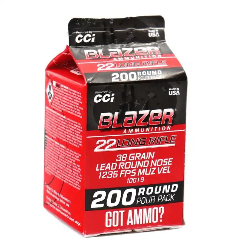 Blazer 22 Long Rifle 38 Grain LRN Ammunition 200 Rounds