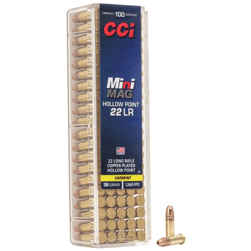 Mini-Mag 22 Long Rifle 36 Grain HP Ammunition 100 Rounds