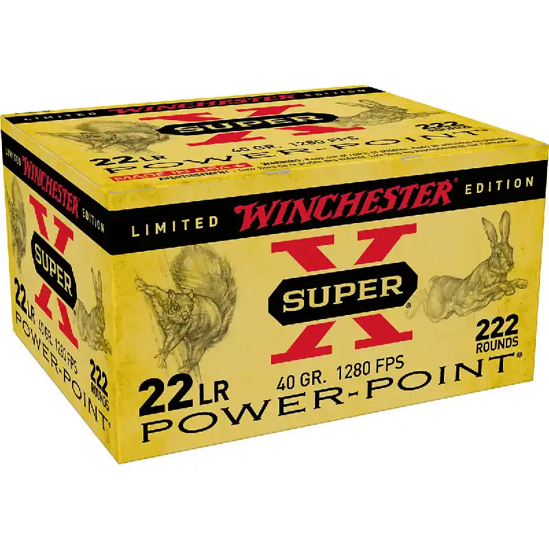Super-X 22 Long Rifle 40 Grain Power-Point-LHP Ammunition 222 Rounds