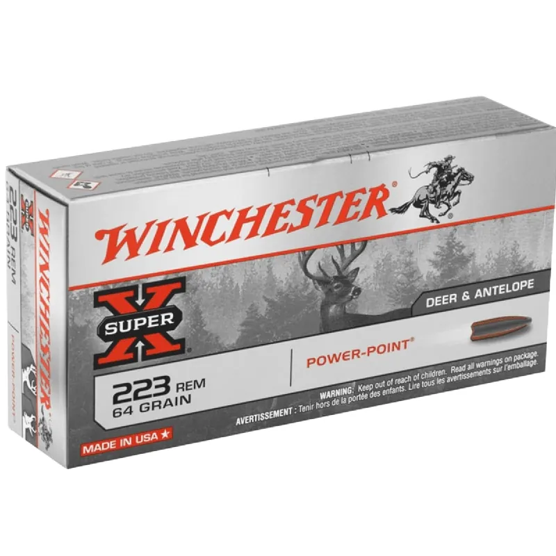 Super-X 223 Remington 64 Grain Power-Point Ammunition 20 Rounds
