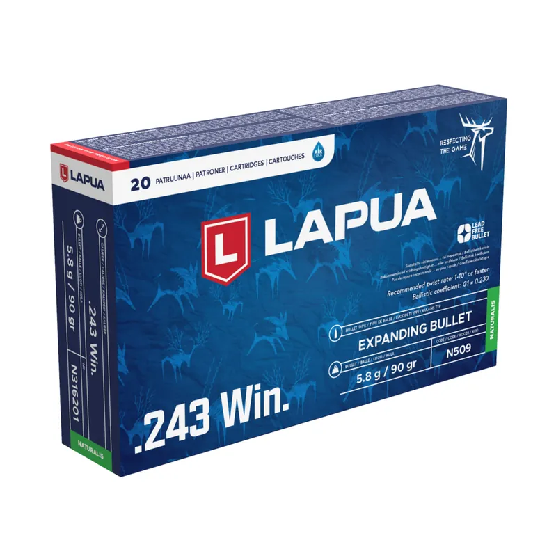 Naturalis 243 Winchester 90 Grain Solid Ammunition 25 Rounds