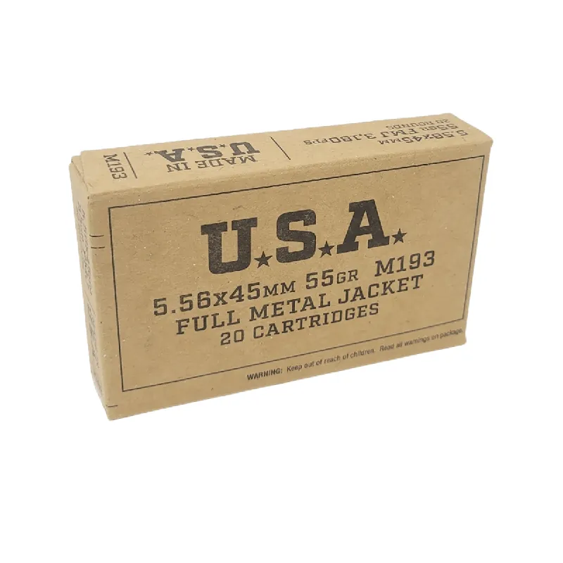 Lake City Brown Box FS 5.56 NATO 55 Grain FMJ Ammunition 20 Rounds