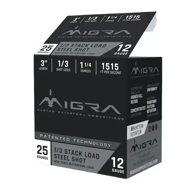 Stack Load Steel Shot 12 Gauge 1&3 Shot 3 Inch Ammunition 25 Rounds