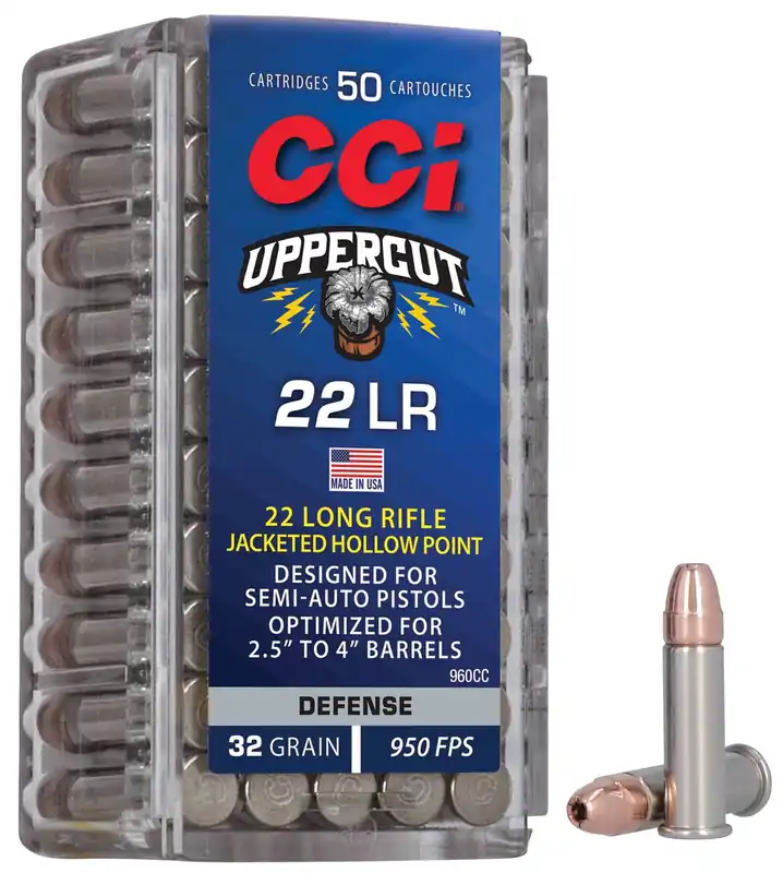 Uppercut 22 LR 32 Grain Jacketed Hollow Point Ammunition 50 Rounds