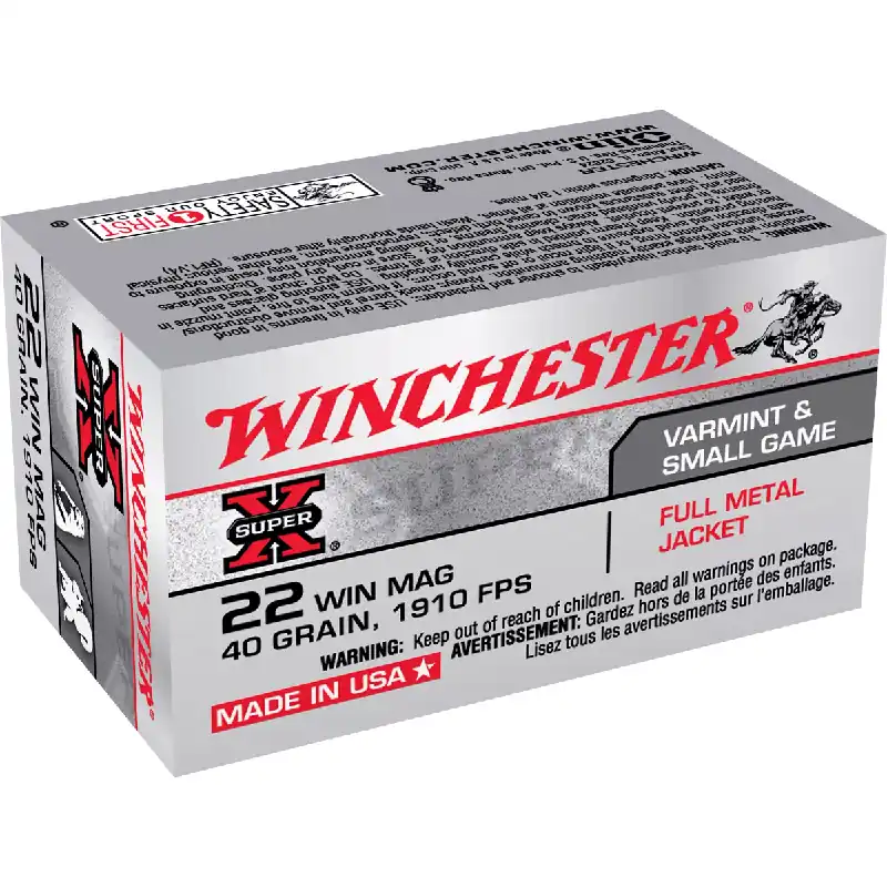 Super-X 22 WMR 40 Grain FMJ Ammunition 50 Rounds