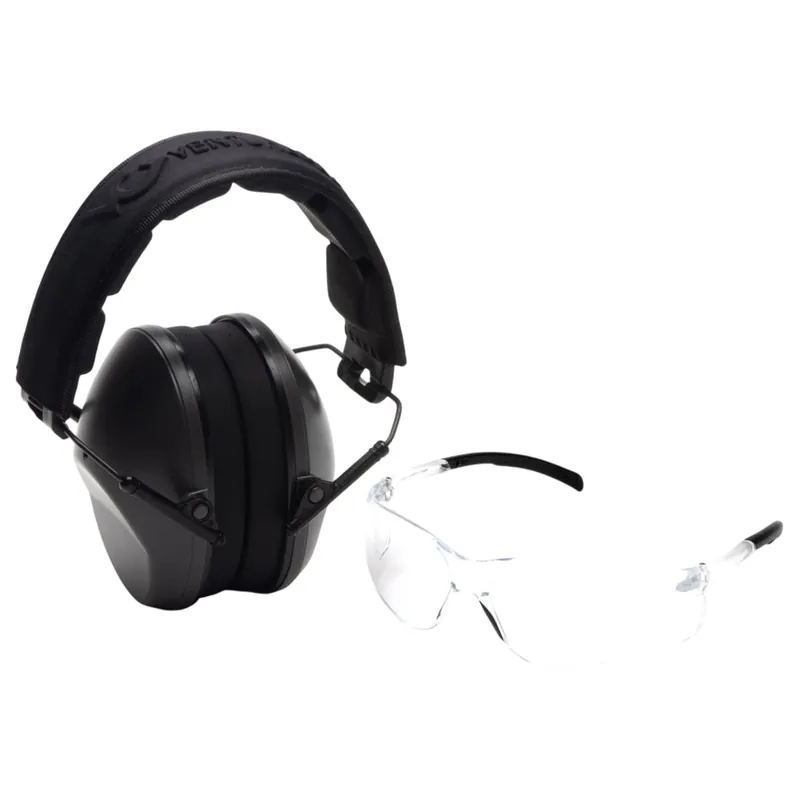Low Profile Earmuff with Clear Glasses