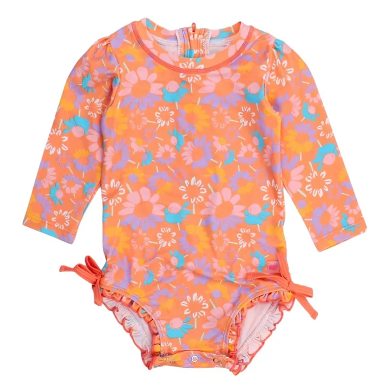 Rash Guard Long-Sleeve One Piece Swimsuit - Girls‘
