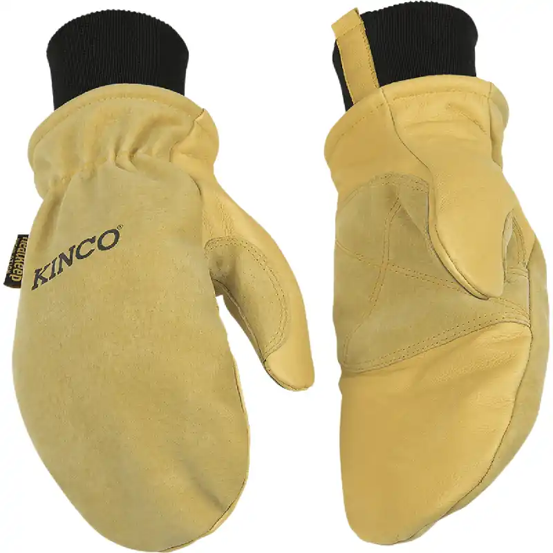 Lined Heavy-duty Premium Grain & Suede Pigskin Ski Mitt With Omni-Cuff - Men‘s