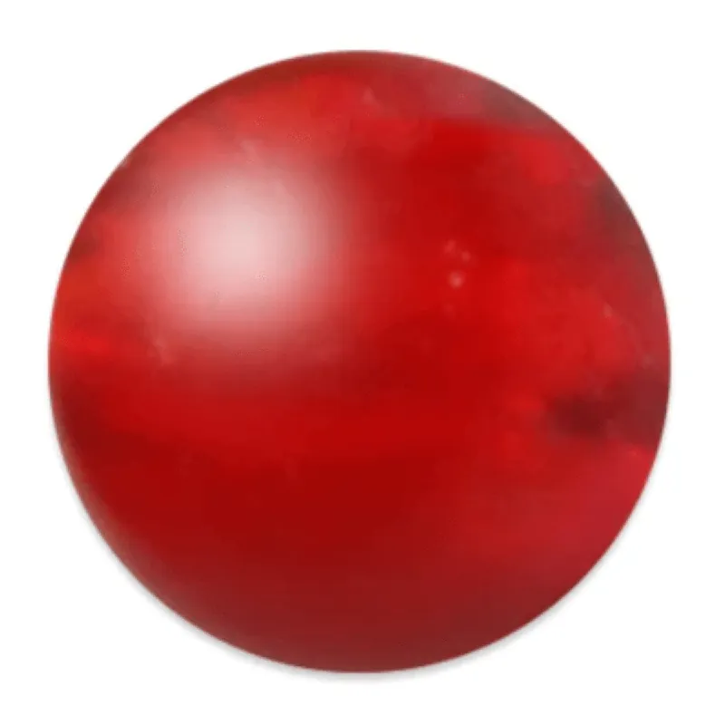 8mm Flo Ruby Smile Blade Round Bead