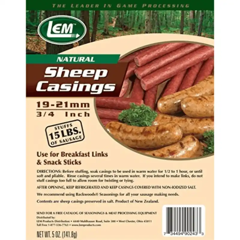 5oz Sheep Sausage Casings Bagged (6 Pack)