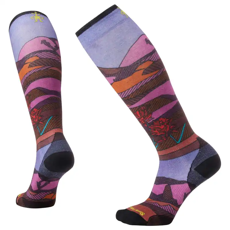Ski Zero Cushion Floral Field Print Over The Calf Sock - Women‘s