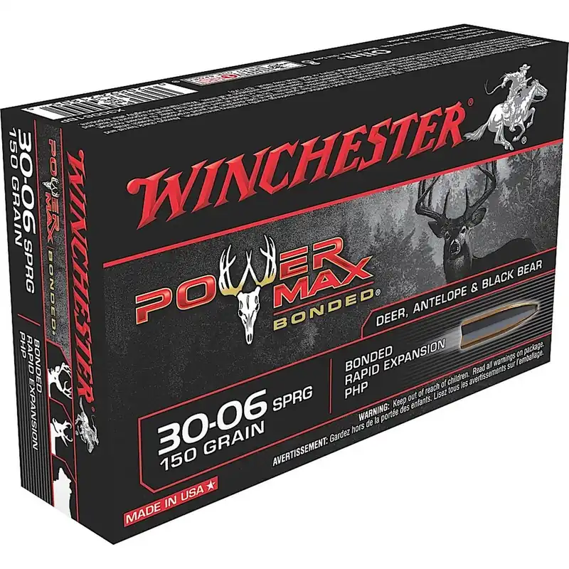Winchester X30061BP Power Max Bonded 30-06 150 GR Protected Hollow Point 20 Rounds