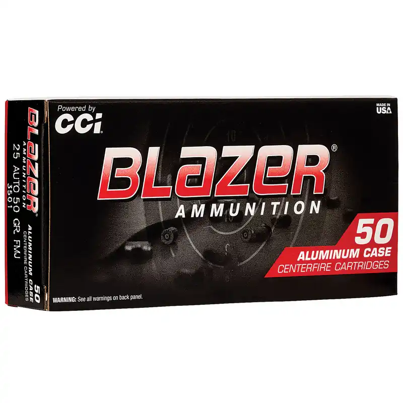 CCI 3501 Blazer Aluminum 25 ACP 50 GR FMJ 50 Rounds