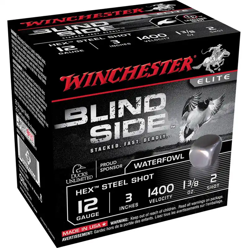 Winchester SBS1232 Blindside 12 Gauge 3" 1 3/8 oz 2 Shot 25 Rounds