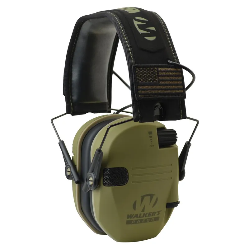 Walkers Razor Patriot Electronic Earmuff 23 dB OD Green GWPRSEMPAT
