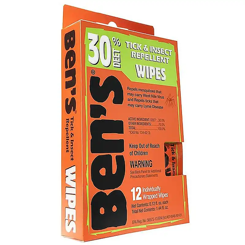 Ben‘s 30% Deet Tick & Insect Repellent Wipes