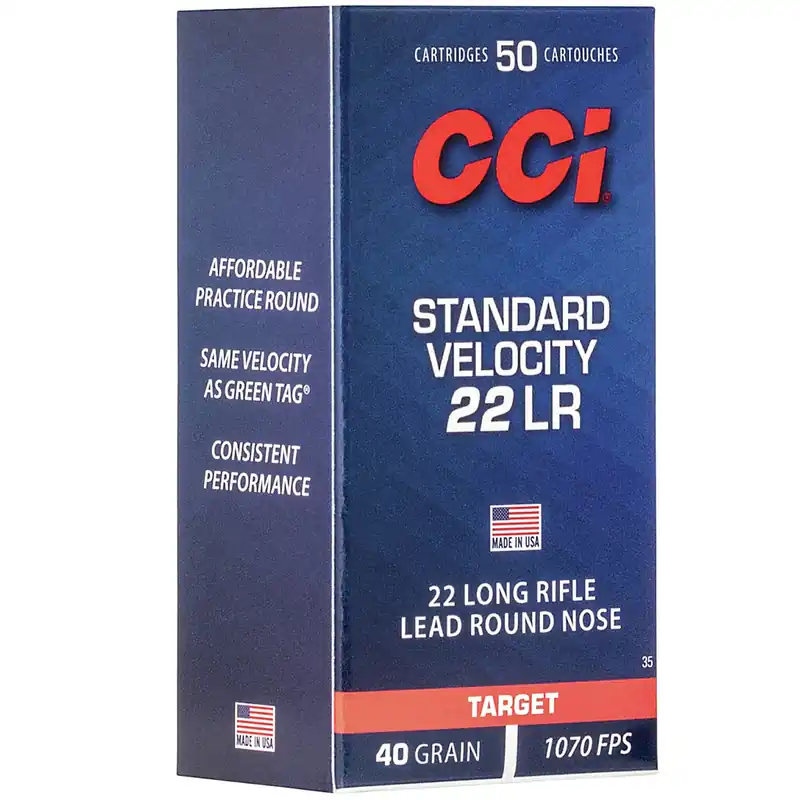 CCI 0035 Standard Velocity 22LR 40 GR LRN 50 Rounds