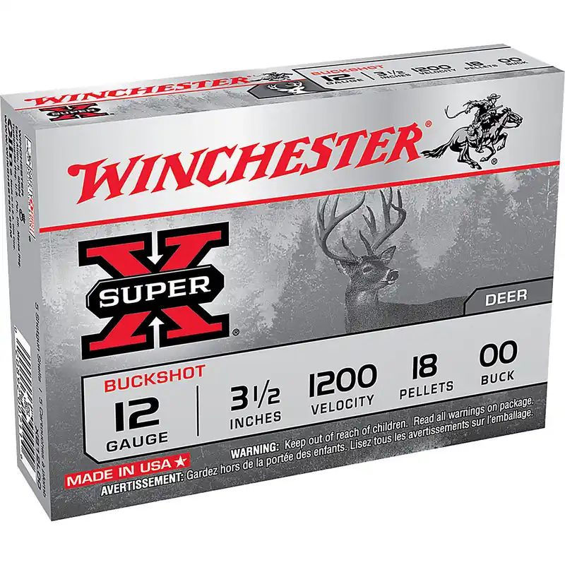 Winchester XB12L00 SuperX 12 Gauge 3.5" 18 Pellets 00 Buck 5 Rounds