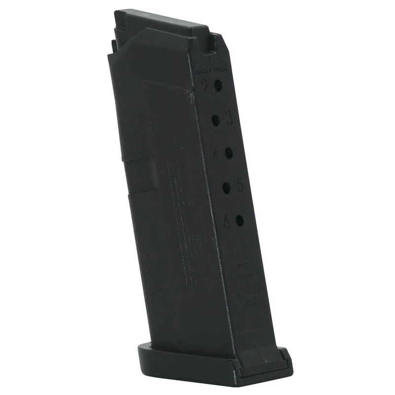 Jagemann Jag 42 Compatible with Glock G42 380 Automatic Colt Pistol (ACP) 6 Round Polymer Black Finish Magazine